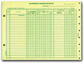 Auto salesperson commission compensation report form, 2-part carbonless, 11.625x8.5 inches, green ink