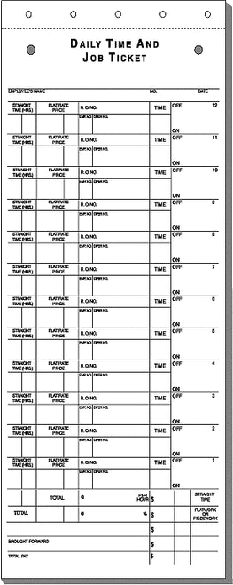 Carbonless Daily Time Tickets