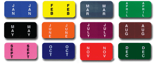 Color Coded Filing Labels – Month End Tab – Reynolds Compatible