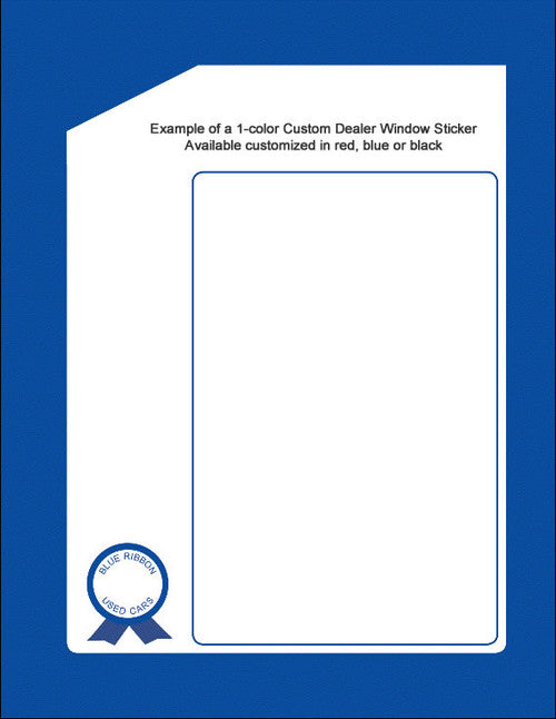 Custom Dealer Window Stickers 1-Color