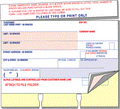 Customer account label, Car Deal Label form, 5x3.75 inches, punched for rolodex filing, blue and red print