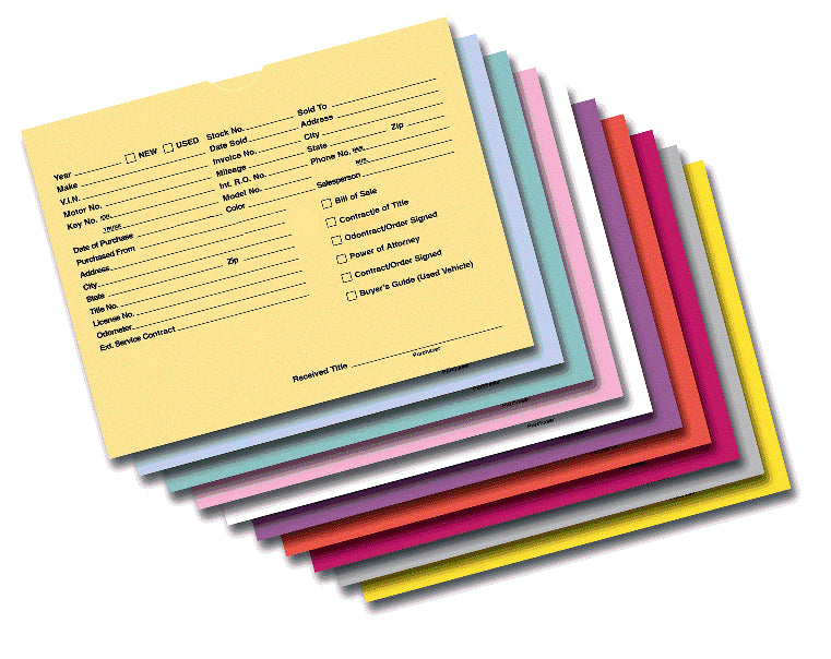 Vehicle Deal Jackets – Standard Pre-Printed