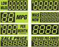 Digicals customizable windshield sticker, green and black, per month and sale price designs, 5.5x14 inches