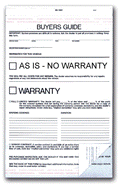 FTC Used Car Buyers Guide Form – 2 part