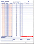 General journal voucher form compatible with ADP system, 8.5x11 inches, debit and credit ledger columns