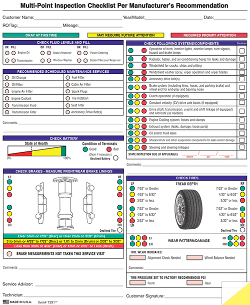 Generic Multi-Point Vehicle Inspection Forms