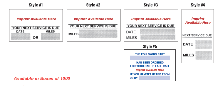 Oil Change Stickers – Custom 2 1/2″ x 1 1/2″
