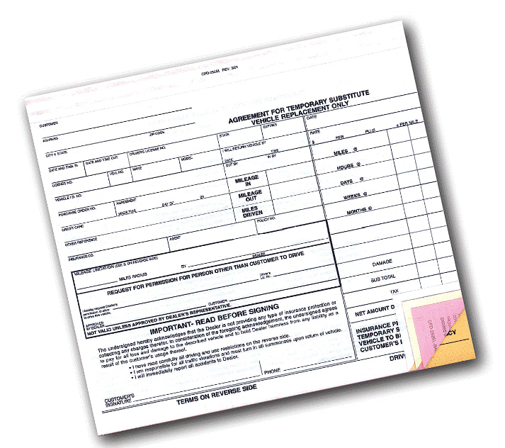 Substitute Vehicle Agreement