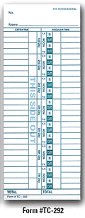 Time Clock Cards TC-292