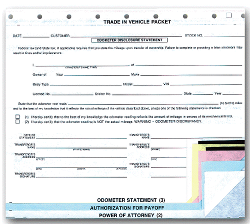 Trade In Vehicle Combination Forms