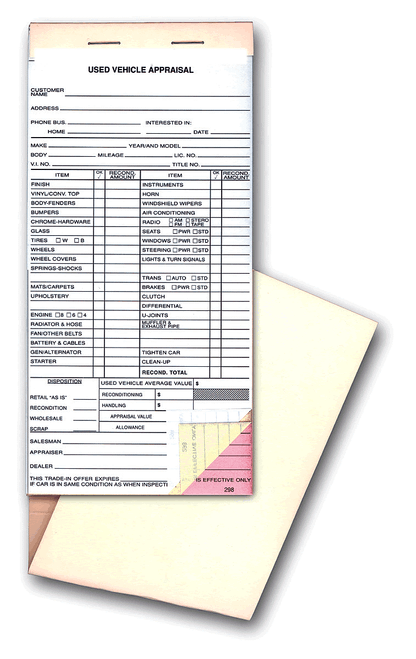 Vehicle Appraisal Forms – Books