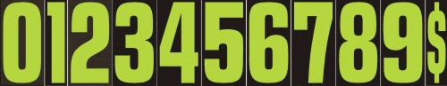 Fluorescent Window Numbers 9.5″